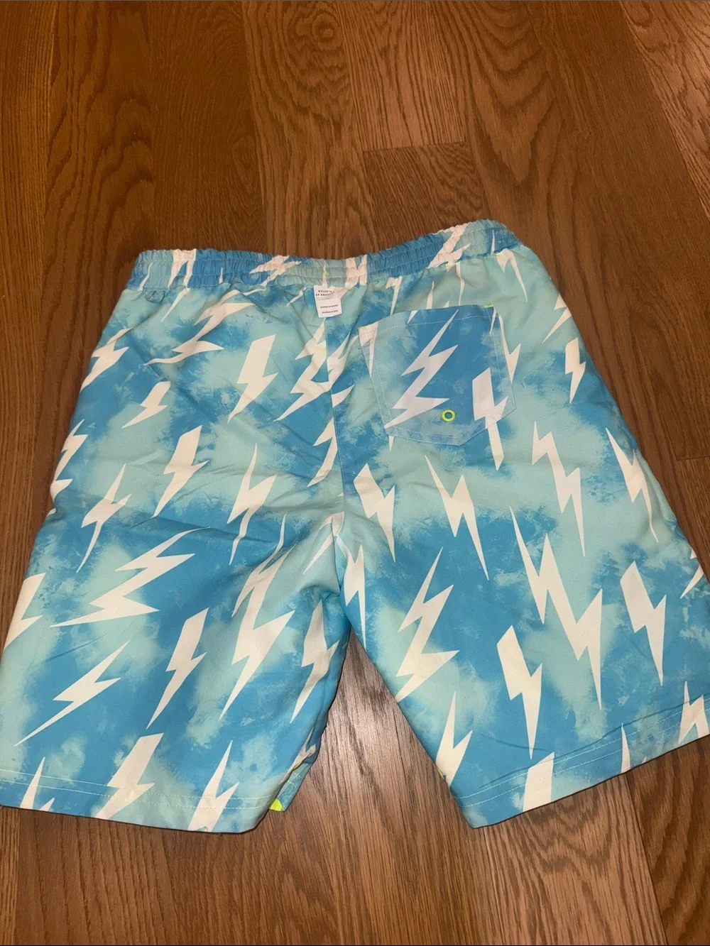 Kids Neon Reversible Lightning Accent Swimtrunks